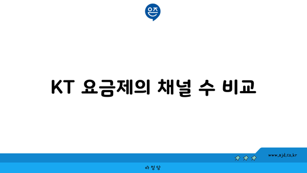 KT 요금제의 채널 수 비교