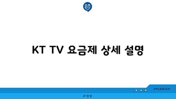 KT TV 요금제 상세 설명