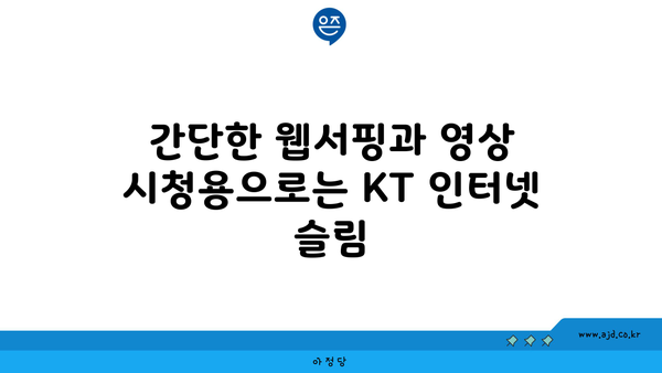 간단한 웹서핑과 영상 시청용으로는 KT 인터넷 슬림