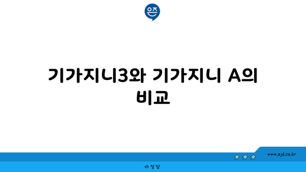 기가지니3와 기가지니 A의 비교