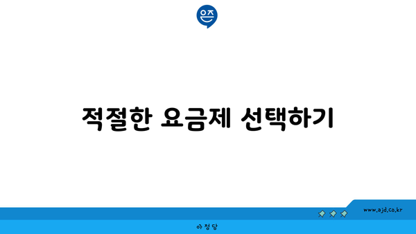 적절한 요금제 선택하기