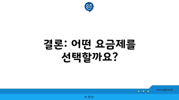 결론: 어떤 요금제를 선택할까요?