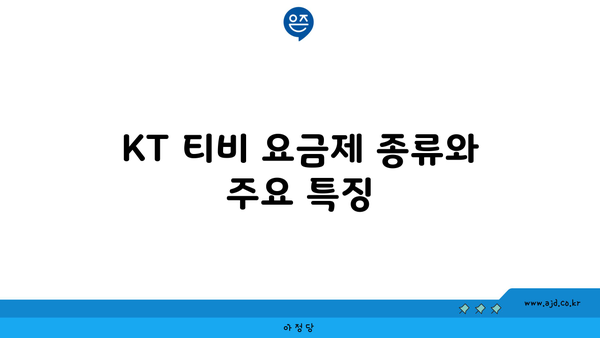 KT 티비 요금제 종류와 주요 특징