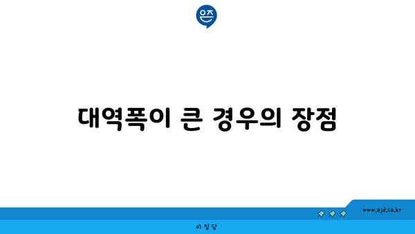 대역폭이 큰 경우의 장점