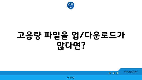 고용량 파일을 업/다운로드가 많다면?