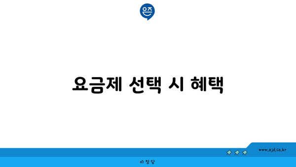 요금제 선택 시 혜택