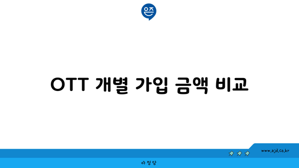 OTT 개별 가입 금액 비교