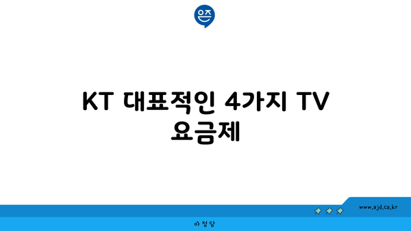 KT 대표적인 4가지 TV 요금제