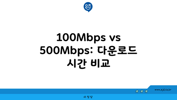 100Mbps vs 500Mbps: 다운로드 시간 비교