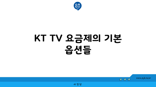 KT TV 요금제의 기본 옵션들