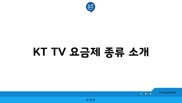 KT TV 요금제 종류 소개