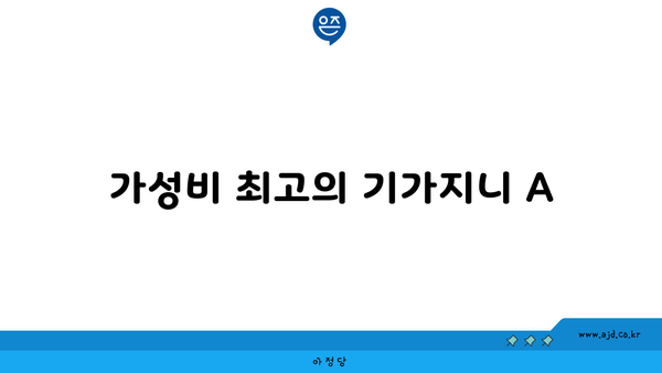 가성비 최고의 기가지니 A