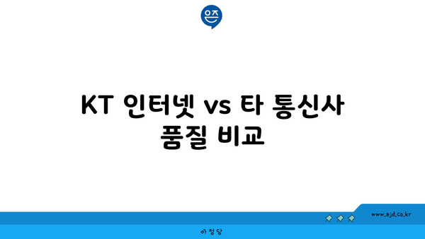 KT 인터넷 vs 타 통신사 품질 비교