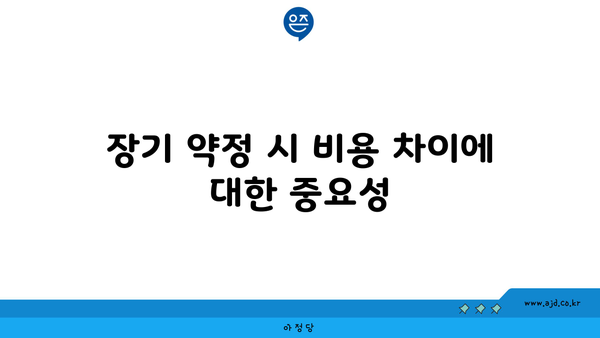 장기 약정 시 비용 차이에 대한 중요성