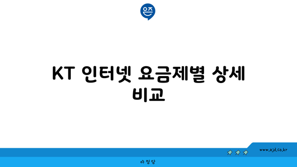 KT 인터넷 요금제별 상세 비교