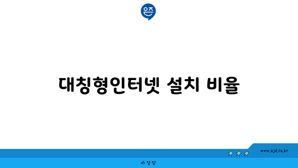 대칭형인터넷 설치 비율