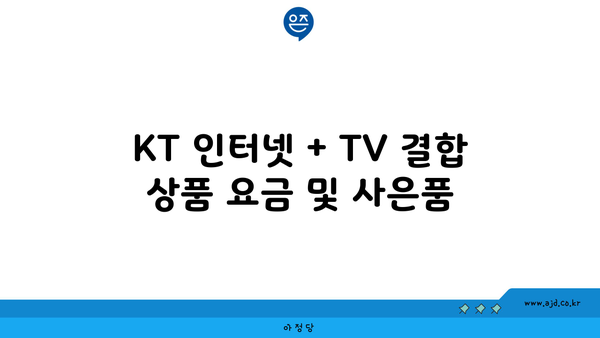 KT 인터넷 + TV 결합 상품 요금 및 사은품