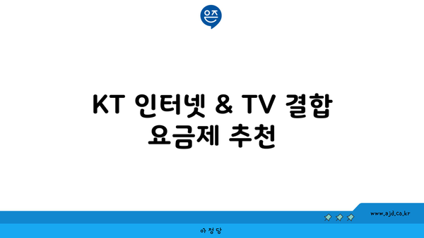 KT 인터넷 & TV 결합 요금제 추천