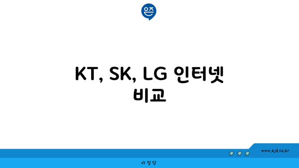 KT, SK, LG 인터넷 비교