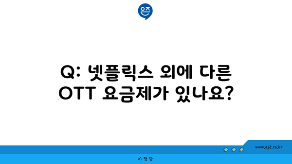 Q: 넷플릭스 외에 다른 OTT 요금제가 있나요?