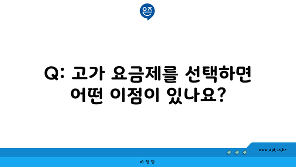 Q: 고가 요금제를 선택하면 어떤 이점이 있나요?