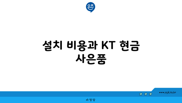 설치 비용과 KT 현금 사은품