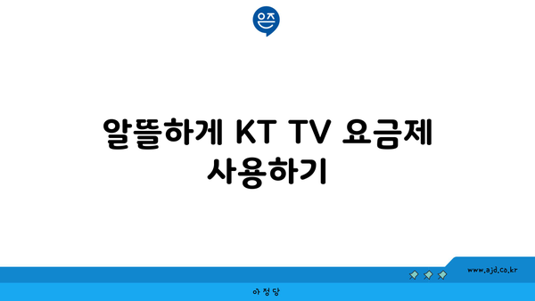 알뜰하게 KT TV 요금제 사용하기