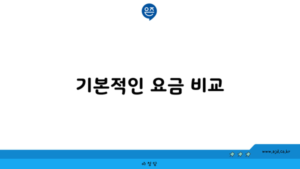 기본적인 요금 비교