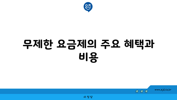 무제한 요금제의 주요 혜택과 비용