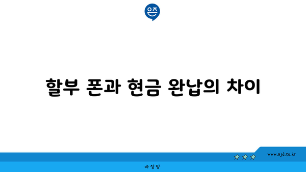 할부 폰과 현금 완납의 차이