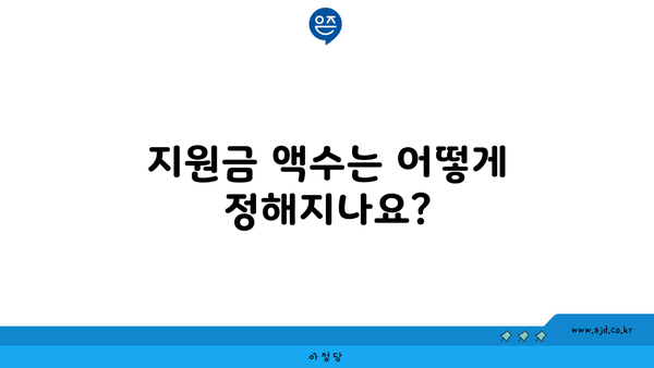 지원금 액수는 어떻게 정해지나요?