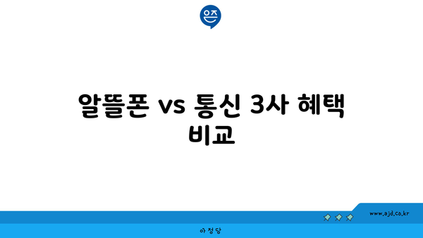 알뜰폰 vs 통신 3사 혜택 비교