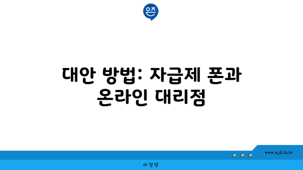 대안 방법: 자급제 폰과 온라인 대리점