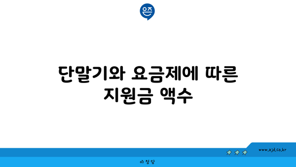 단말기와 요금제에 따른 지원금 액수