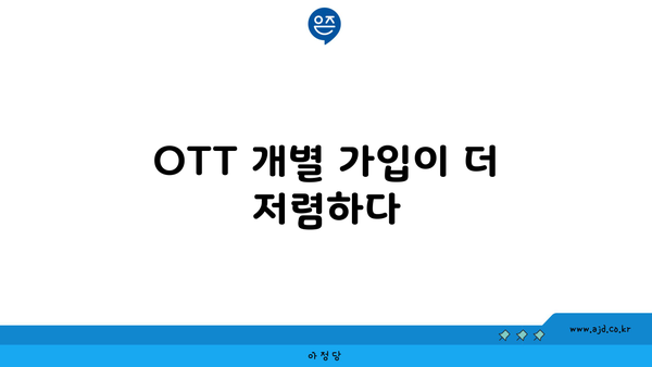 OTT 개별 가입이 더 저렴하다