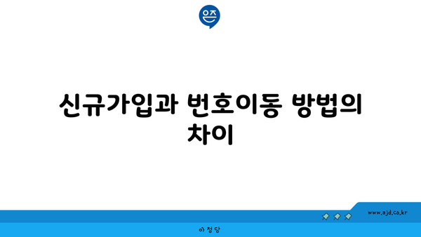 신규가입과 번호이동 방법의 차이