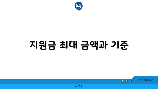 지원금 최대 금액과 기준