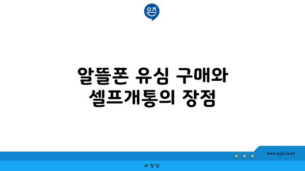 알뜰폰 유심 구매와 셀프개통의 장점