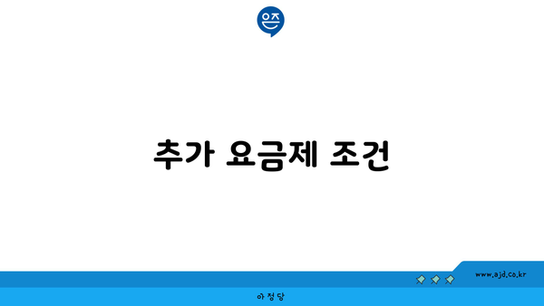 추가 요금제 조건