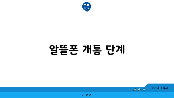 알뜰폰 개통 단계