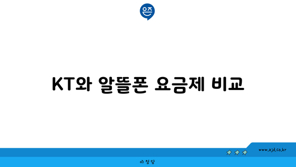 KT와 알뜰폰 요금제 비교