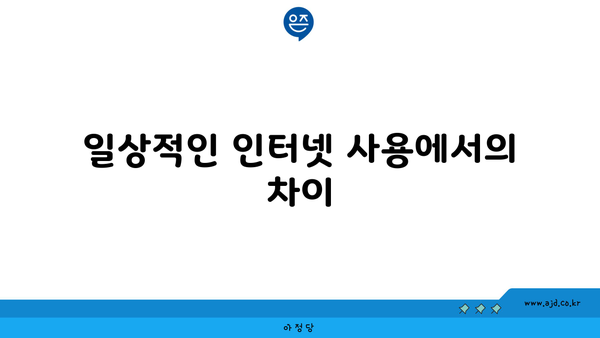 일상적인 인터넷 사용에서의 차이