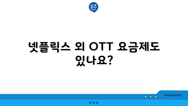 넷플릭스 외 OTT 요금제도 있나요?