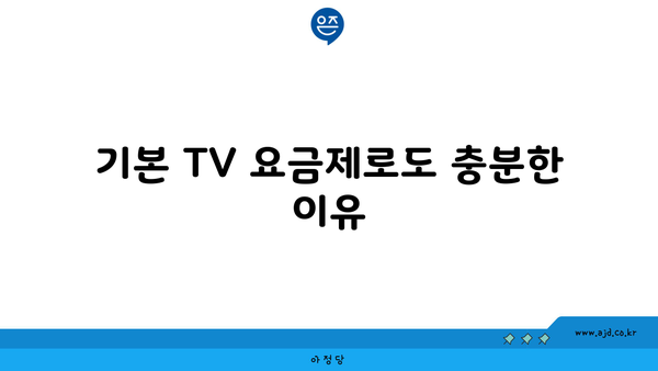 기본 TV 요금제로도 충분한 이유