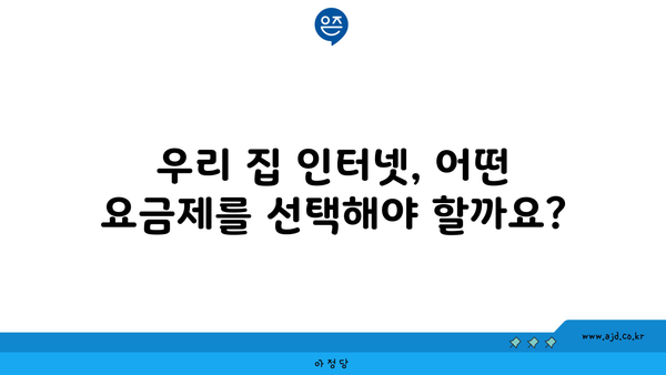 우리 집 인터넷, 어떤 요금제를 선택해야 할까요?